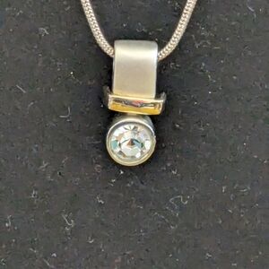 Slv/Gld Piscitelli Pendant Necklace, 18"    SKU 124877